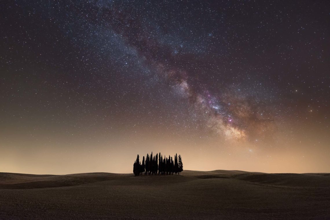 Val Orcia Toscana Nikon School Workshop Paesaggio Notturna Via Lattea Startrail 00012
