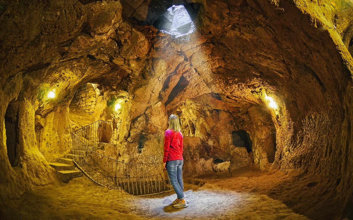 Derinkuyu Cave Underground City, Cappadocia , Turkey .travel Ba