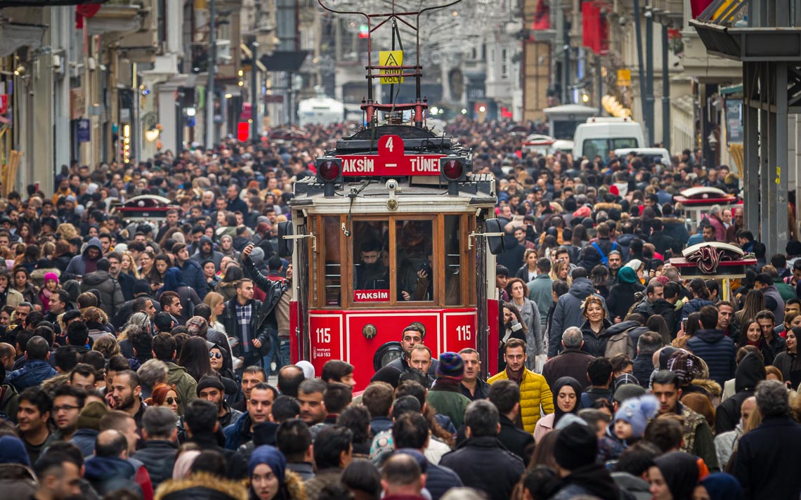 Istiklal Avenue In Istanbul City, Turkey