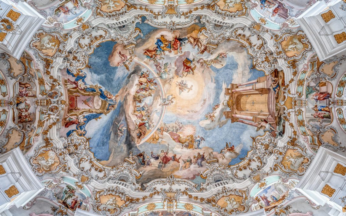 Feb 1 , 2020 Steingaden, Germany: Rococo Style Dome Fresquo Cei