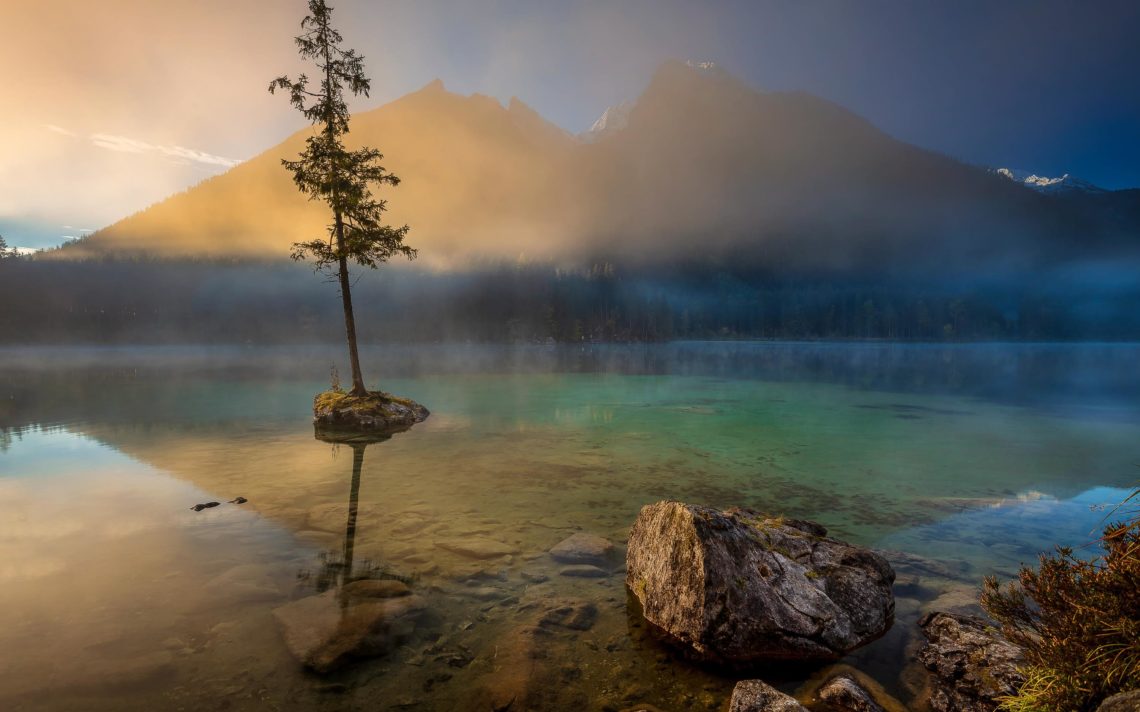 Lake Hintersee, German Alps, Germany. Image Of Lake Hintersee Lo