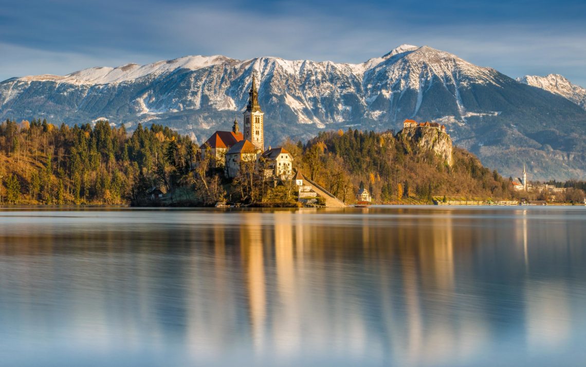 Lake Bled, Julian Alps, Slovenia, Between Autumn And Winter.