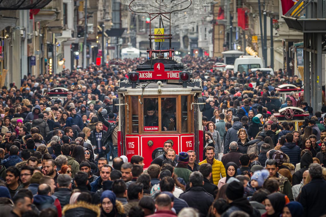 Istiklal Avenue In Istanbul City, Turkey