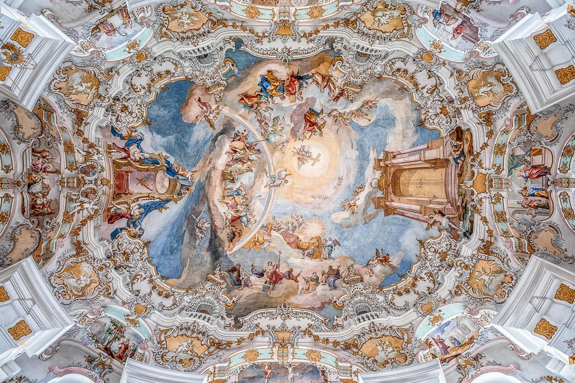 Feb 1 , 2020 Steingaden, Germany: Rococo Style Dome Fresquo Cei