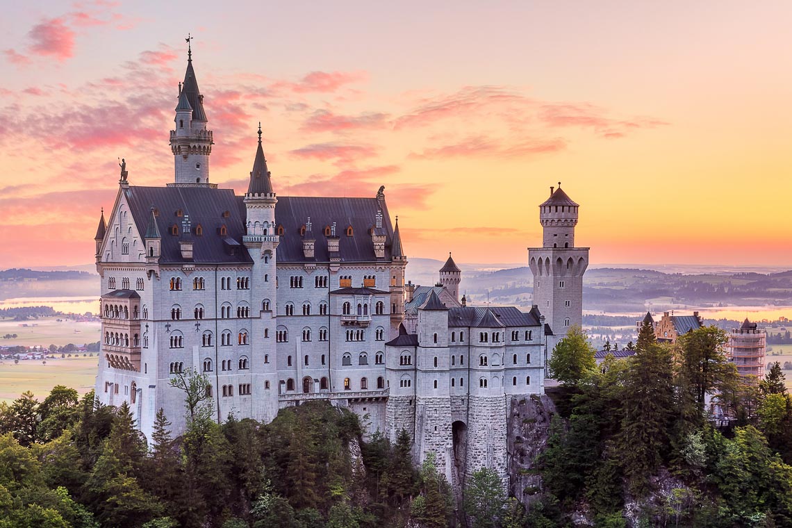 Bavaria, Germany. Fairytale Neuschwanstein Castle In Bavarian Al