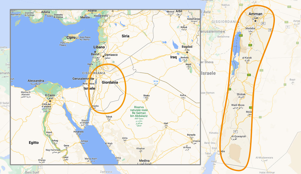 Mappa Giordania