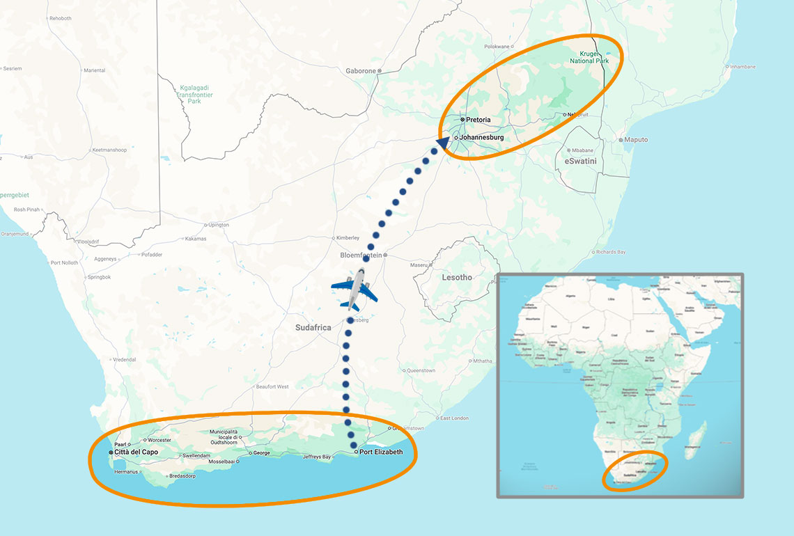 Mappa Sudafrica